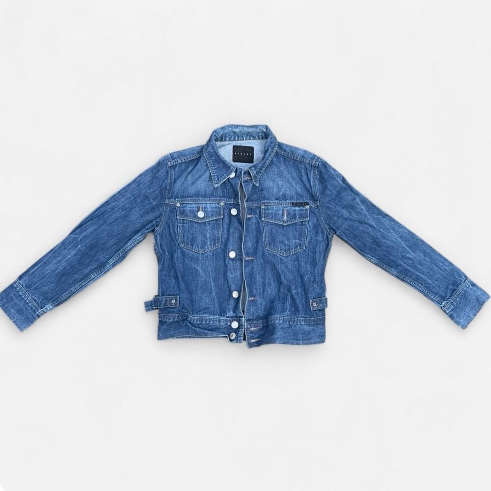 Sisley Medium Wash Denim Buckle Jacket